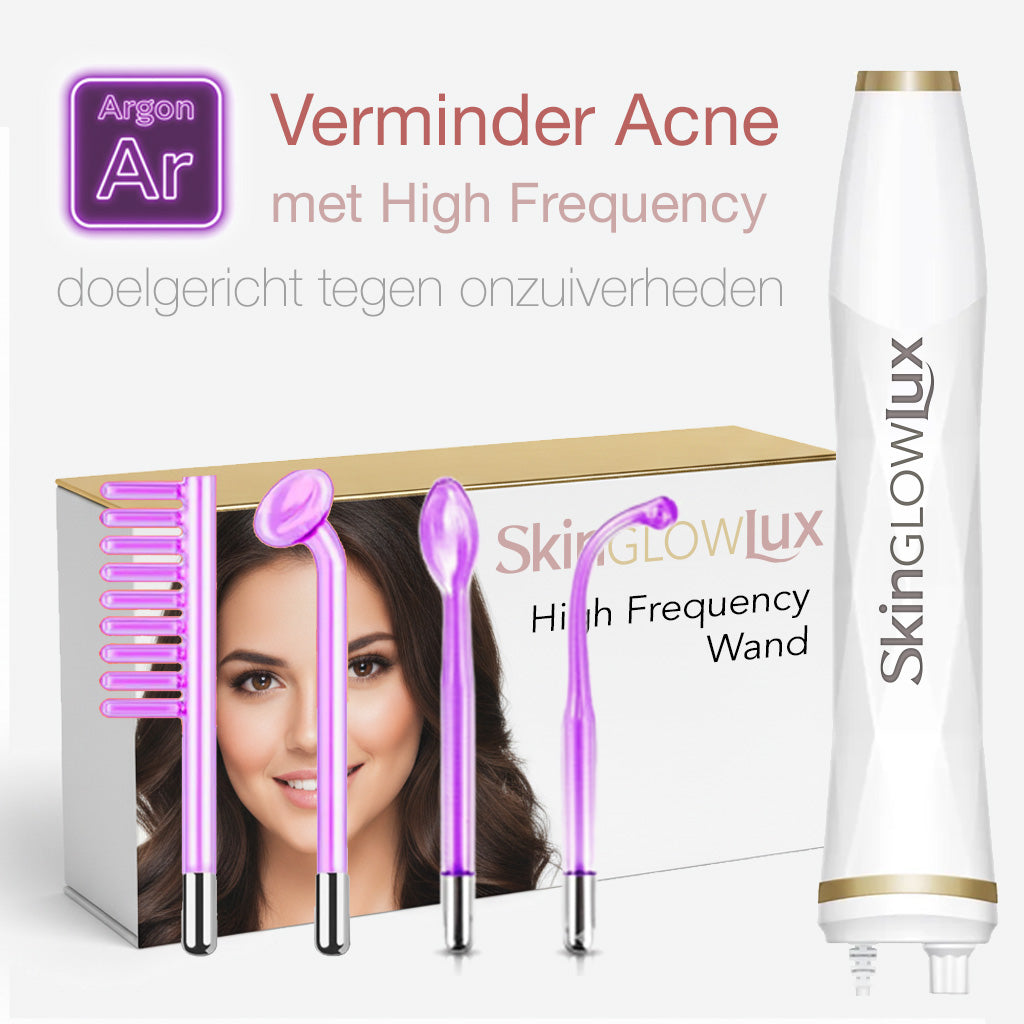 Argon High-Frequency Wand (violet) – 4-delig Anti-Acne